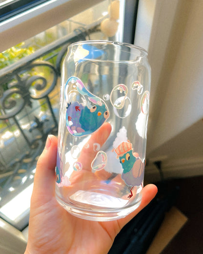 Bathing Pigeon Glass