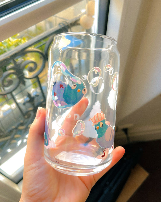 Bathing Pigeon Glass