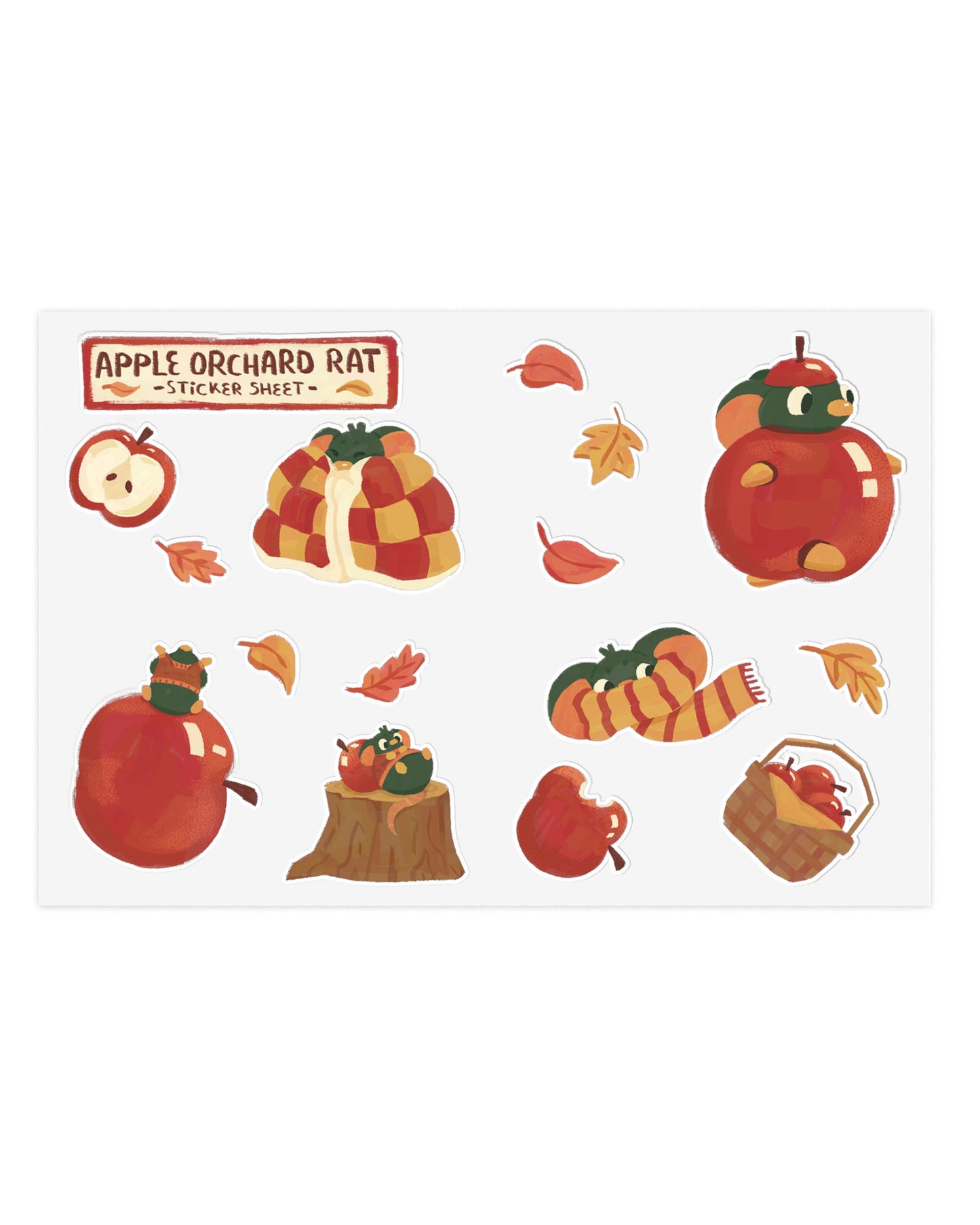Apple Orchard Rat Sticker Sheet