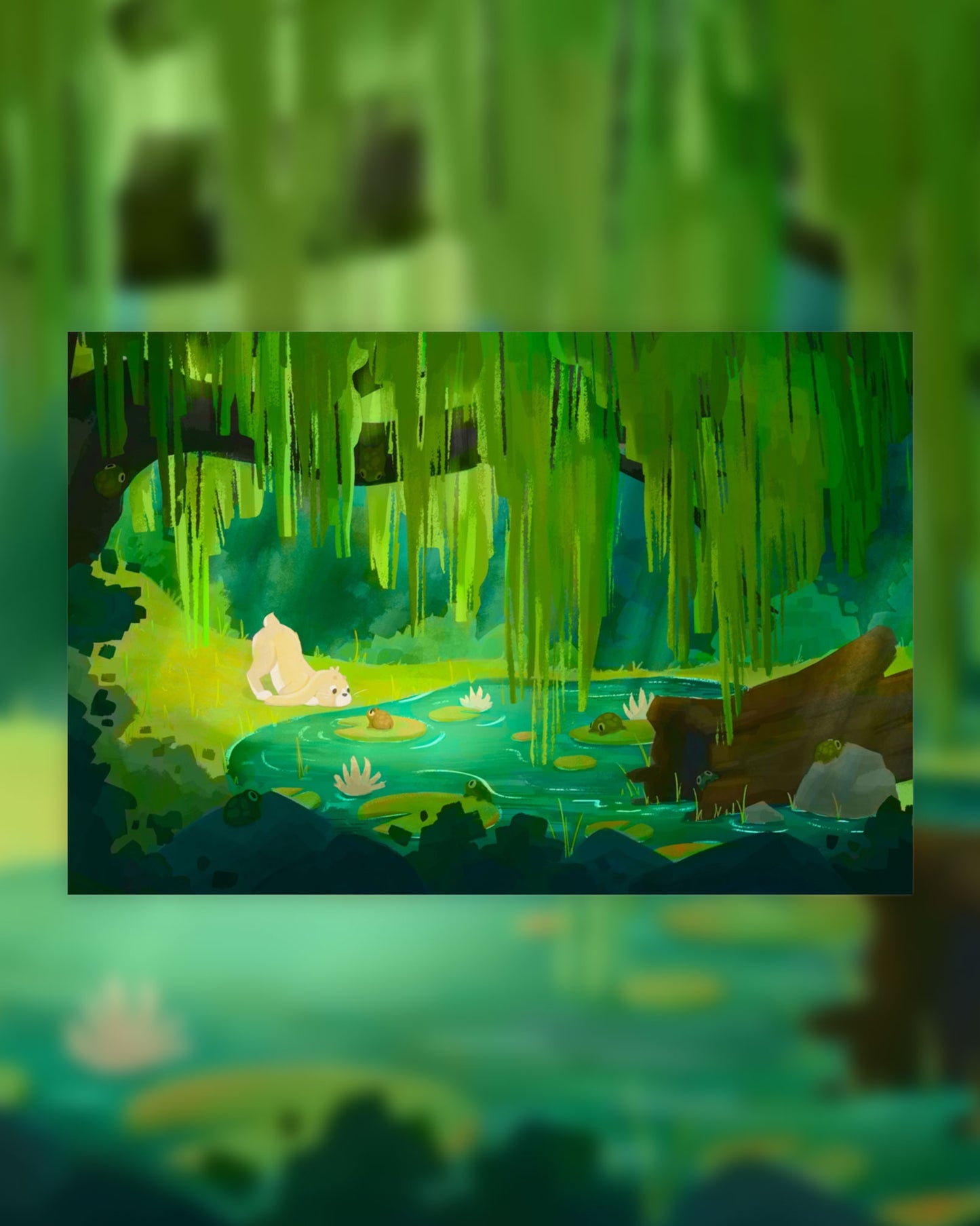 Bunny and Frogs Print