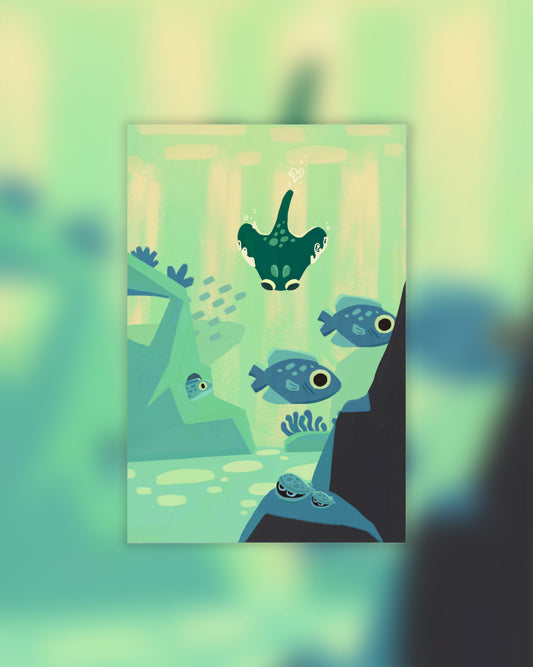 Happy Stingray Print